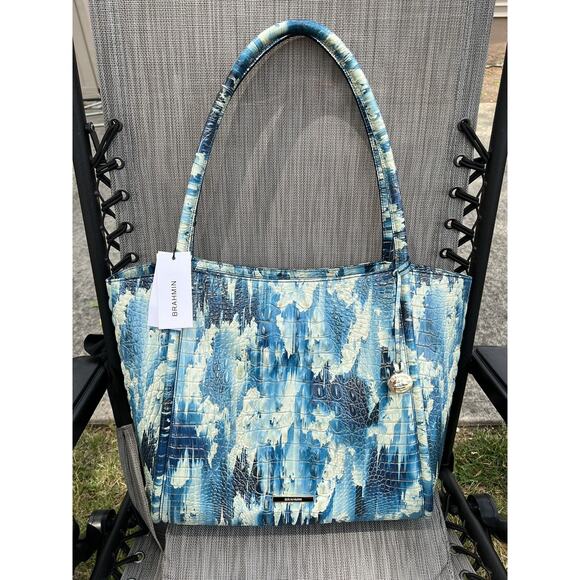 BRAHMIN BAILEE Deep Water Melbourne Genuine Leather NWT~Large Handbag B000513 - Picture 3 of 9